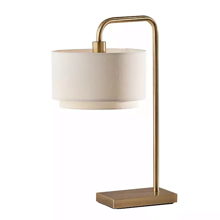 Table Lamps-Kirklands Home Brass Two-Tiered Shade Table Lamp Gold