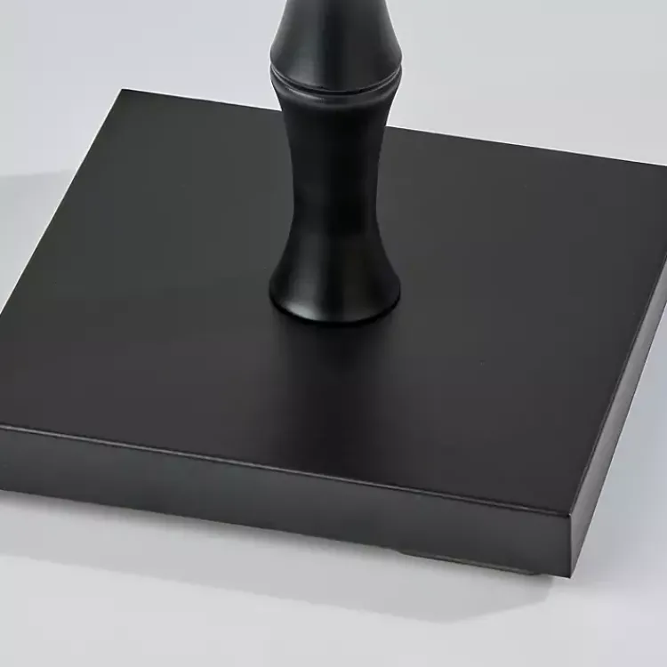 Floor Lamps-Kirklands Home Woven Rattan Shade Bailey Floor Lamp Black