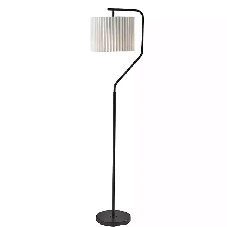 Floor Lamps-Kirklands Home Pleated Shade Floor Lamp Black