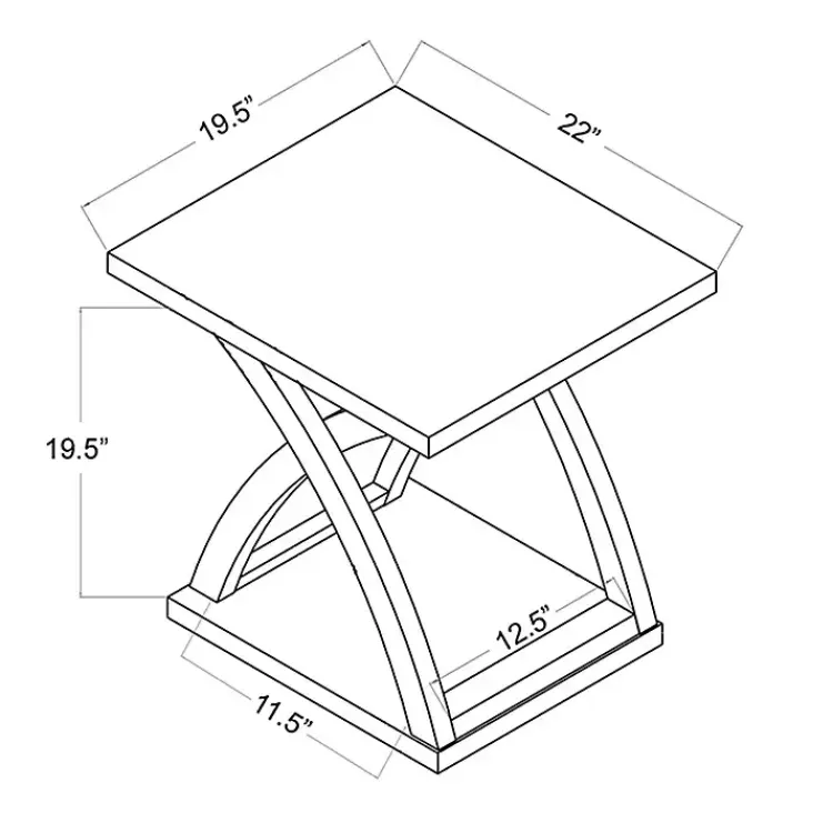 Accent & End Tables-Kirklands Home Espresso Wood X-Base Side Table Brown
