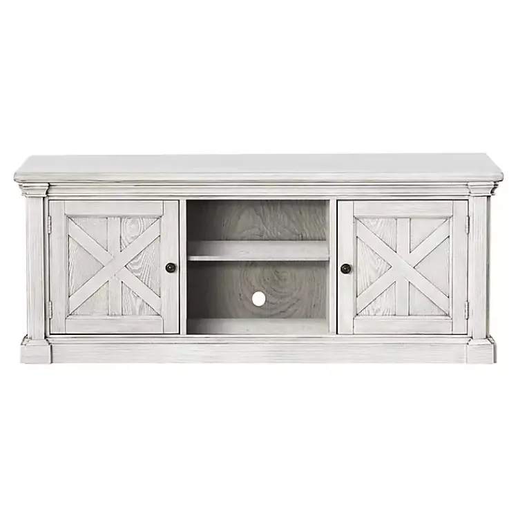 Tv Stands & Media Consoles-Kirklands Home Antique Wood Farmhouse Media Cabinet White