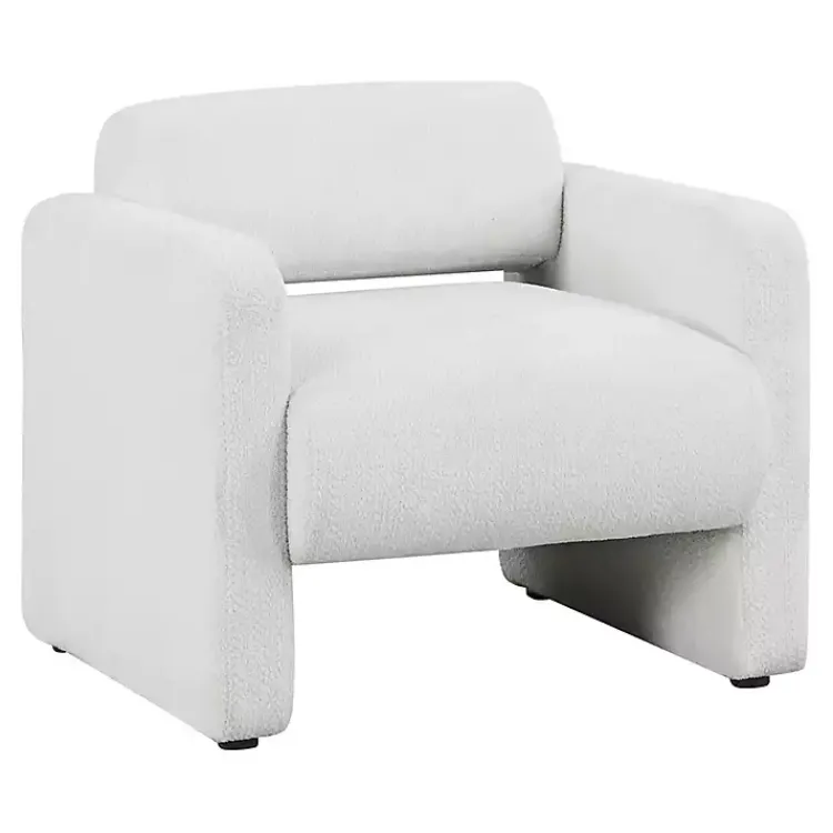 Accent Chairs-Kirklands Home Boucle Modern Accent Chair White