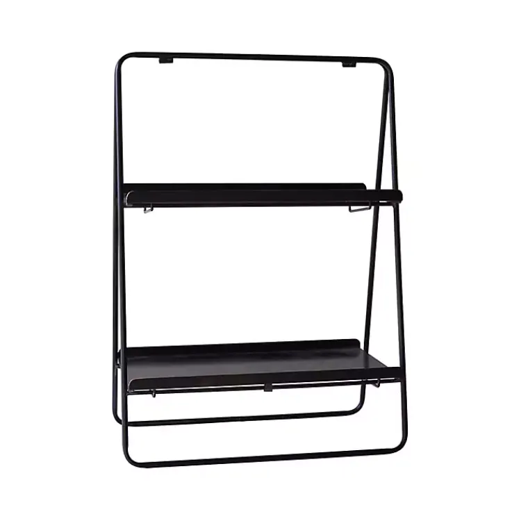 Kitchen Storage-Kirklands Home Metal 2-Tier Folding Display Rack Black
