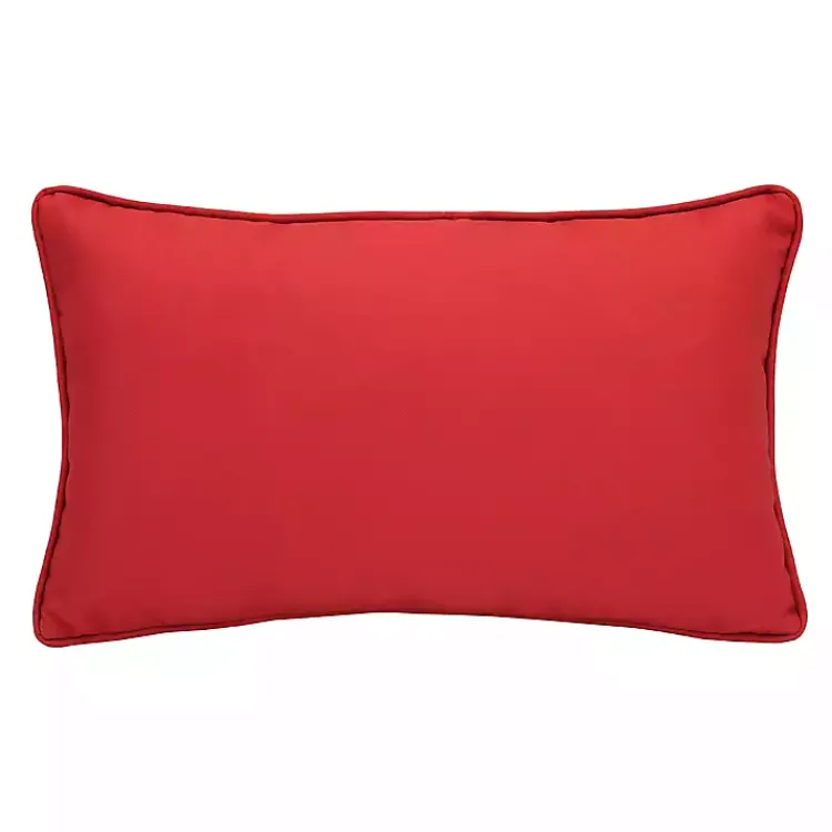 Outdoor Cushions & Pillows-Kirklands Home Ruby Outdoor Lumbar Pillow Red