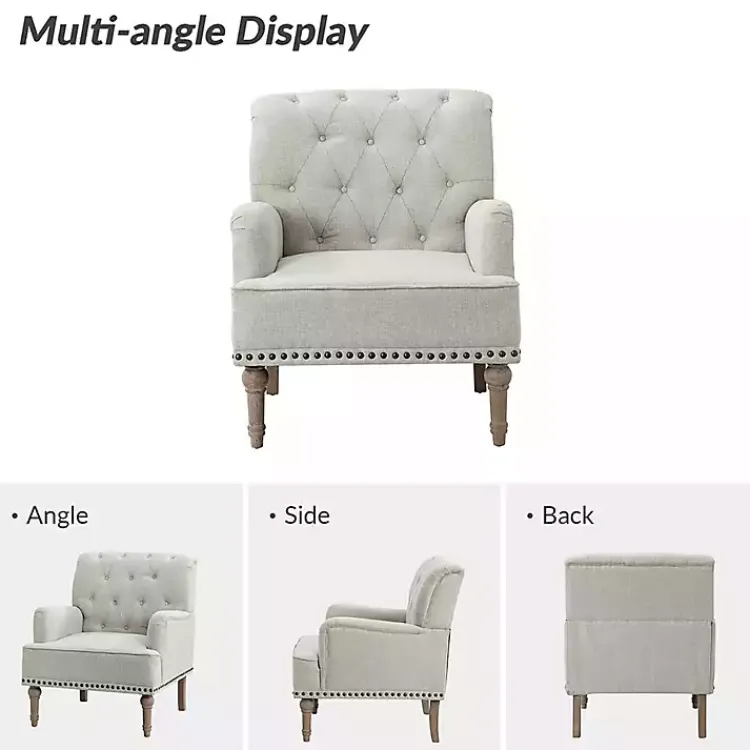 Accent Chairs-Kirklands Home Tufted Britt Accent Chair Ivory