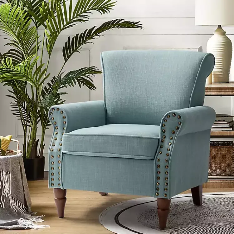 Accent Chairs-Kirklands Home Upholstered Henry Armchair Blue