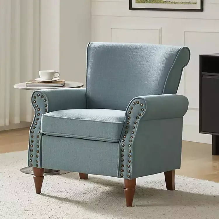 Accent Chairs-Kirklands Home Upholstered Henry Armchair Blue