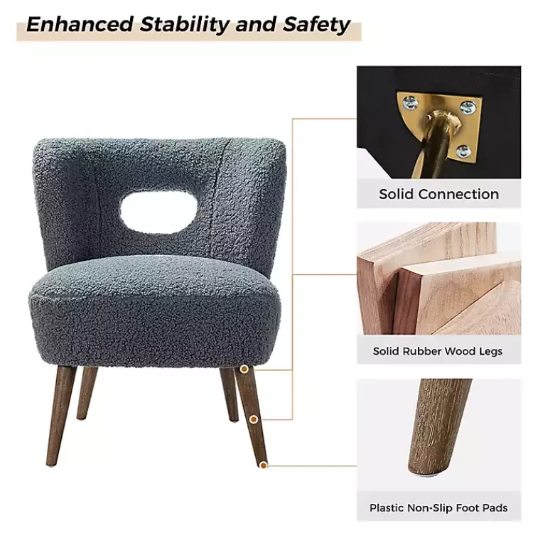 Accent Chairs-Kirklands Home Sherpa Barrel Accent Chair Blue