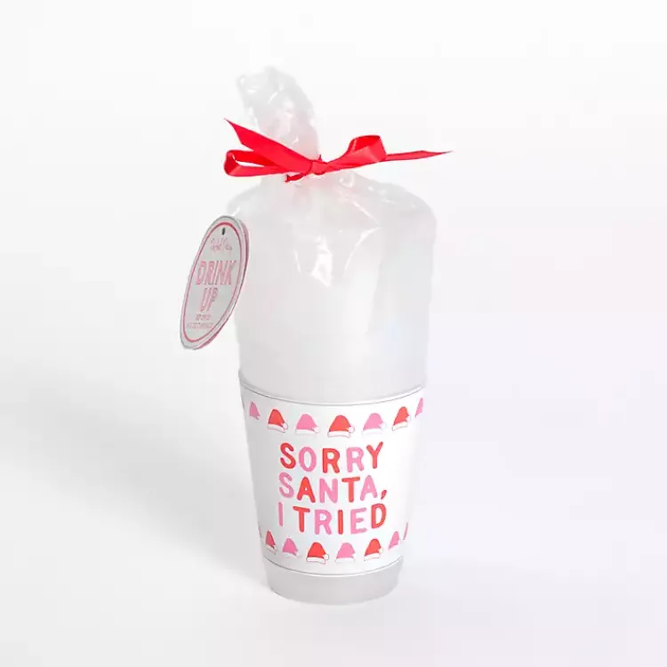 Glassware & Drinkware-Kirklands Home Packed Party Sorry Santa 10-pc. Cup Set