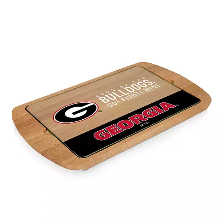 Serving & Entertaining-Kirklands Home Georgia Bulldogs Wood and Glass Serving Board