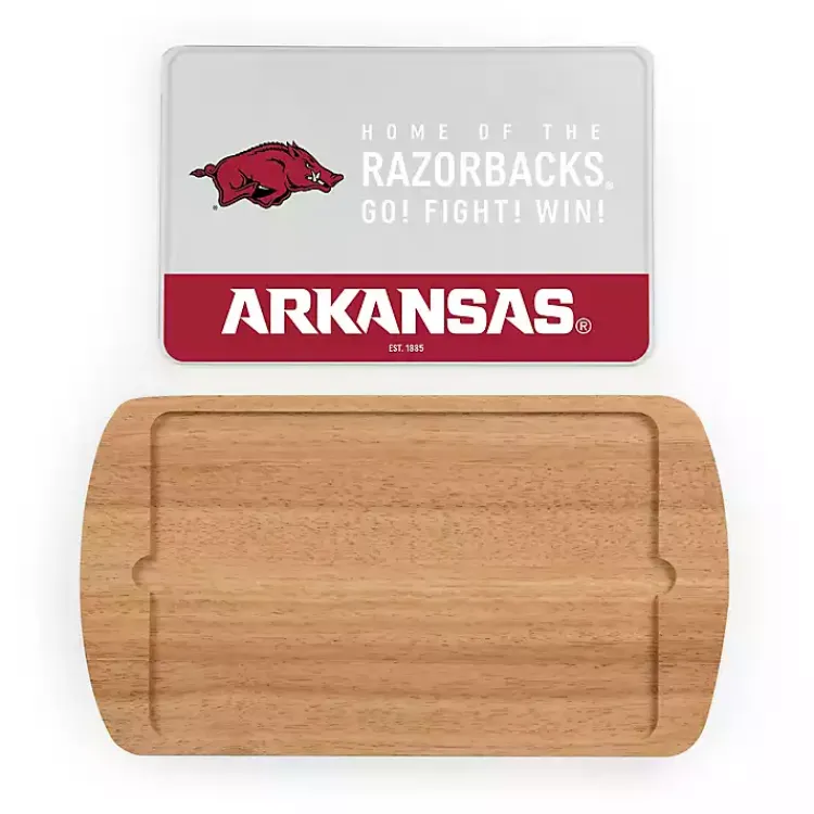 Serving & Entertaining-Kirklands Home Arkansas Razorbacks Wood and Glass Serving Board