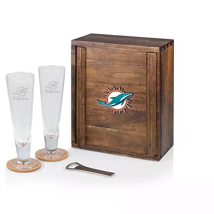 Barware-Kirklands Home Acacia Miami Dolphins Beer Glass Set