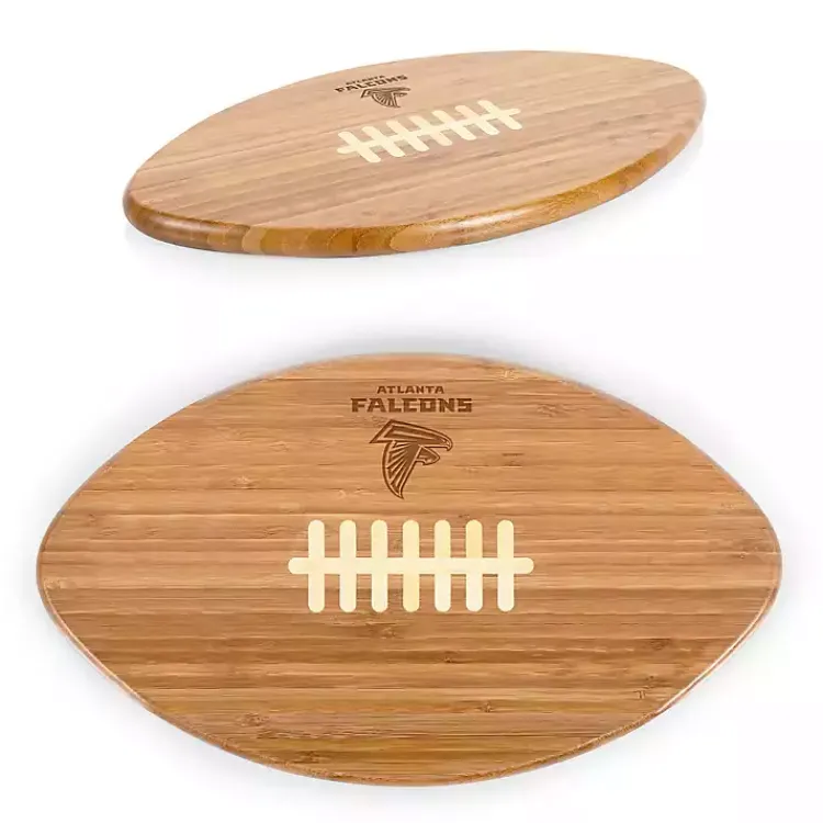 Serving & Entertaining-Kirklands Home Atlanta Falcons Bamboo Football Cutting Board Tan