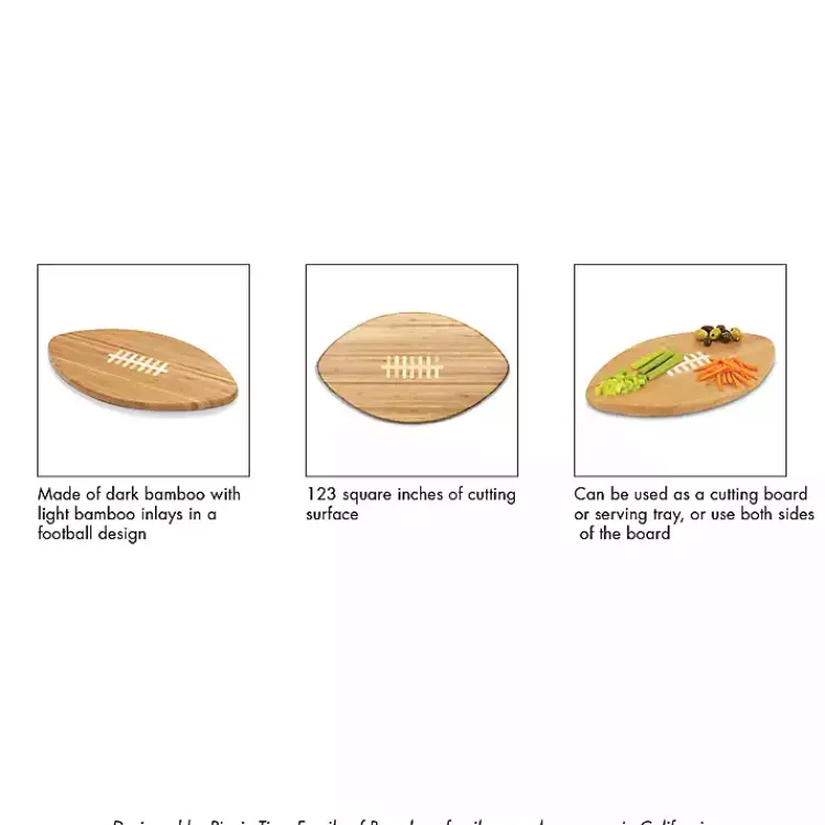 Serving & Entertaining-Kirklands Home Atlanta Falcons Bamboo Football Cutting Board Tan