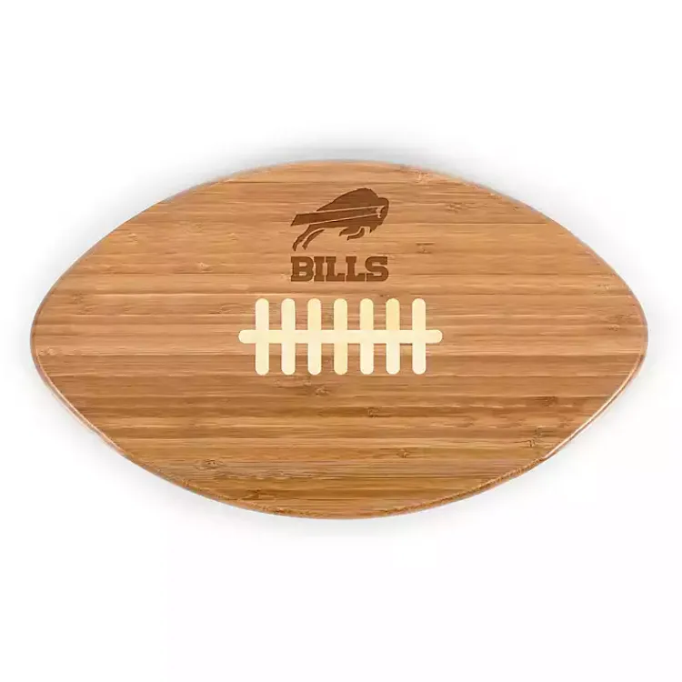 Serving & Entertaining-Kirklands Home Buffalo Bills Bamboo Football Cutting Board Tan
