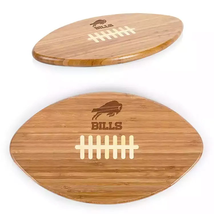 Serving & Entertaining-Kirklands Home Buffalo Bills Bamboo Football Cutting Board Tan