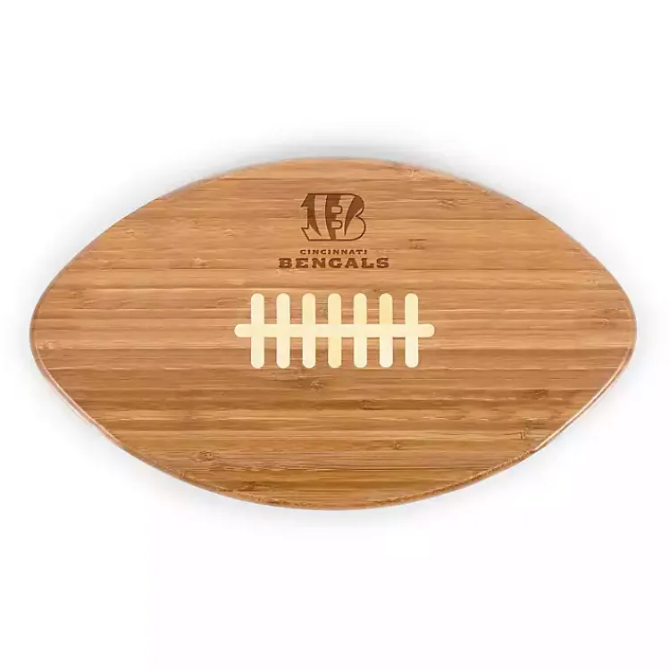 Serving & Entertaining-Kirklands Home Cincinnati Bengals Bamboo Football Cutting Board Tan
