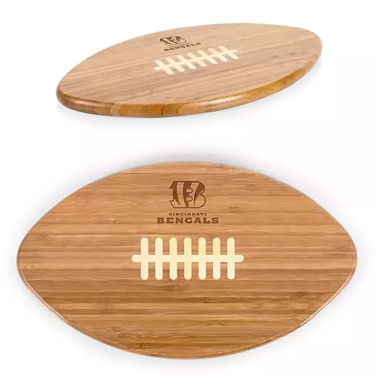 Serving & Entertaining-Kirklands Home Cincinnati Bengals Bamboo Football Cutting Board Tan