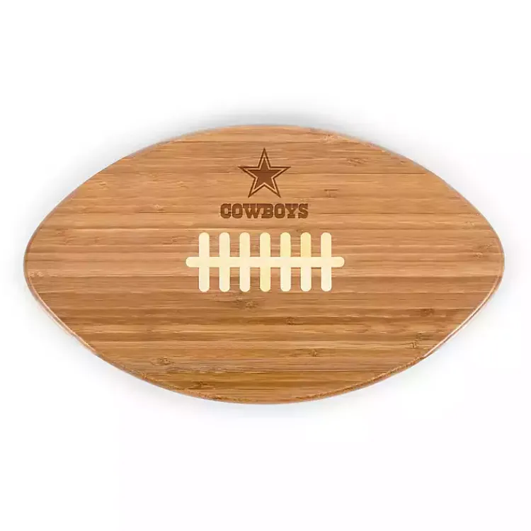 Serving & Entertaining-Kirklands Home Dallas Cowboys Bamboo Football Cutting Board Tan
