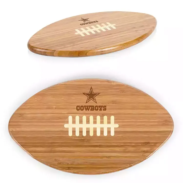 Serving & Entertaining-Kirklands Home Dallas Cowboys Bamboo Football Cutting Board Tan