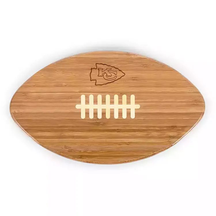 Serving & Entertaining-Kirklands Home Kansas City Chiefs Bamboo Football Cutting Board Tan