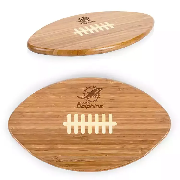 Serving & Entertaining-Kirklands Home Miami Dolphins Bamboo Football Cutting Board Tan