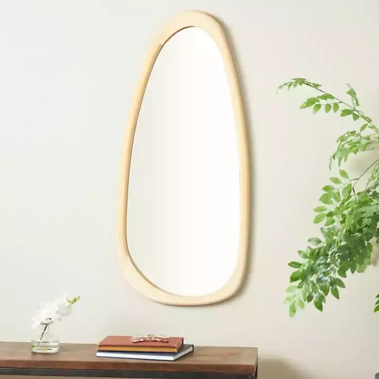 Decorative Mirrors-Kirklands Home Oval Natural Wood Wall Mirror