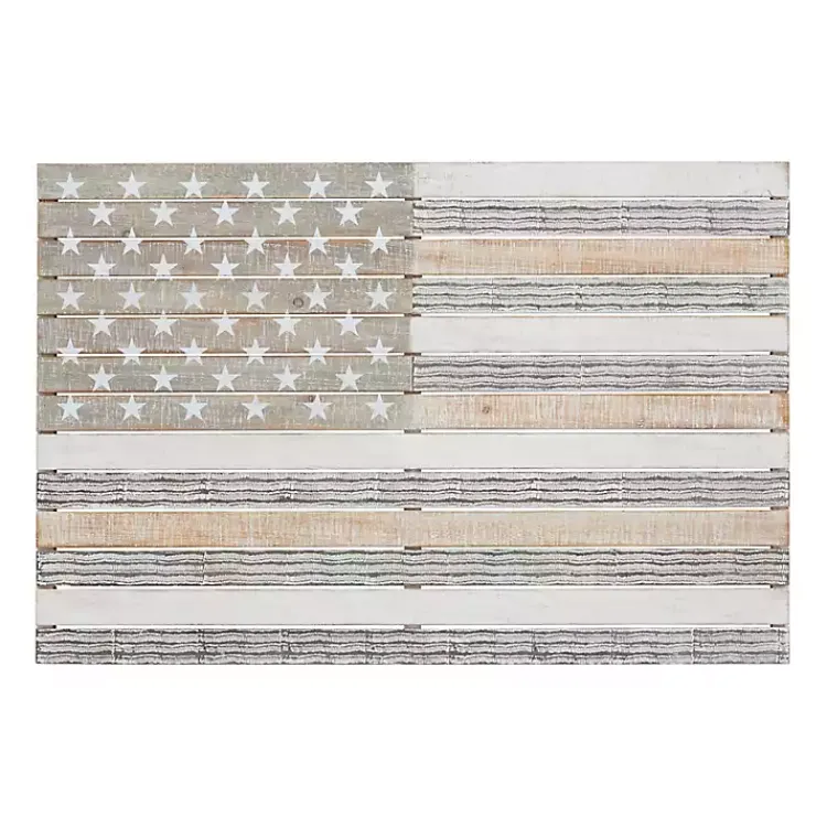 Wall Plaques-Kirklands Home Distressed Wood American Flag Wall Plaque