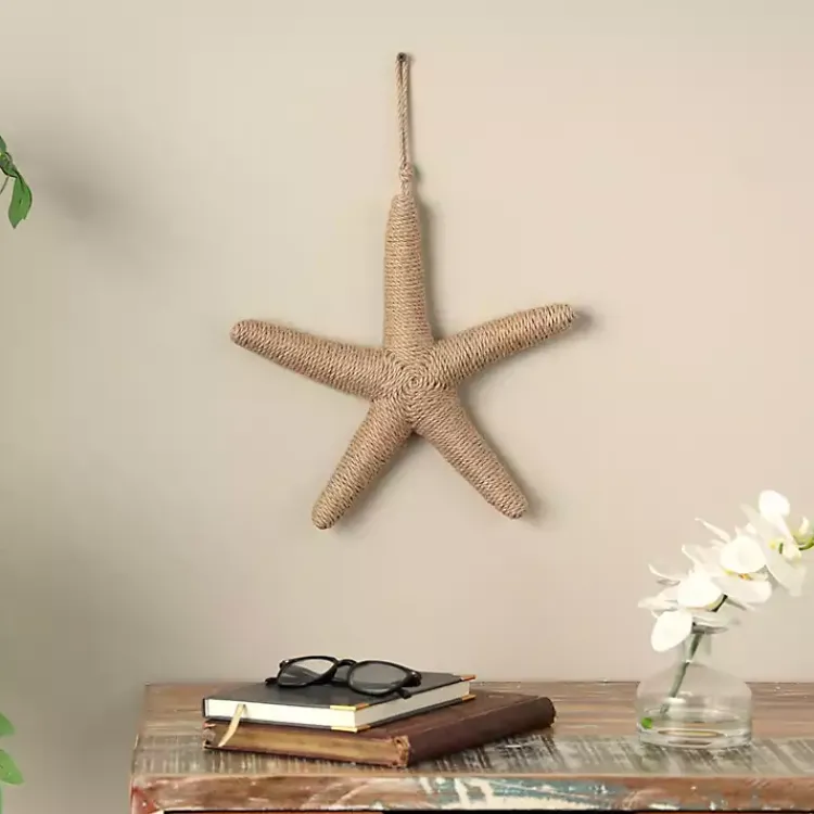 Wall Plaques-Kirklands Home Jute Starfish Wall Plaque Brown