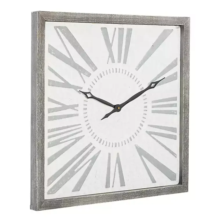 Clocks-Kirklands Home Square Galvanized Metal Wall Clock