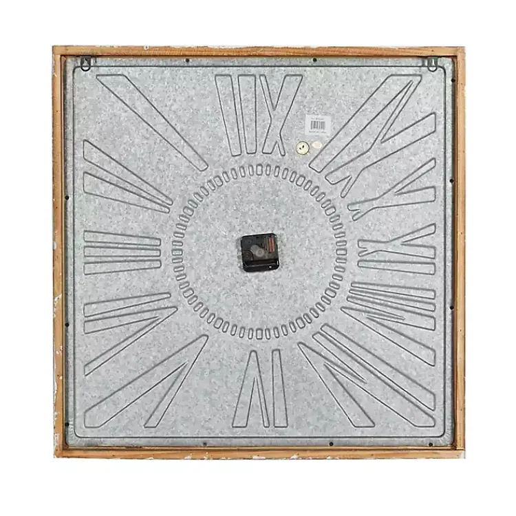 Clocks-Kirklands Home Square Galvanized Metal Wall Clock