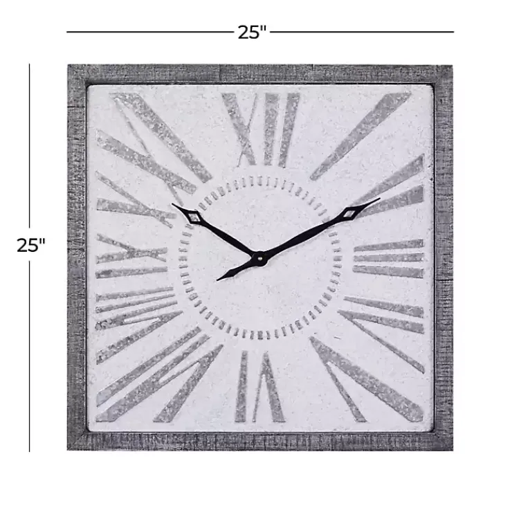 Clocks-Kirklands Home Square Galvanized Metal Wall Clock