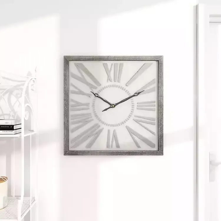 Clocks-Kirklands Home Square Galvanized Metal Wall Clock