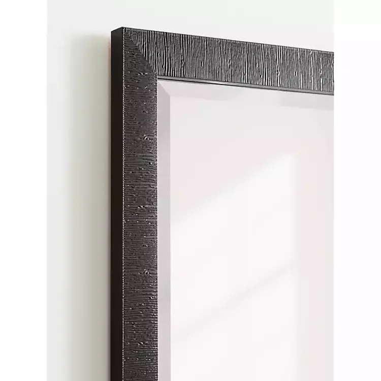 Decorative Mirrors-Kirklands Home Black Ribbed Renna Wall Mirror, 24x36 in.