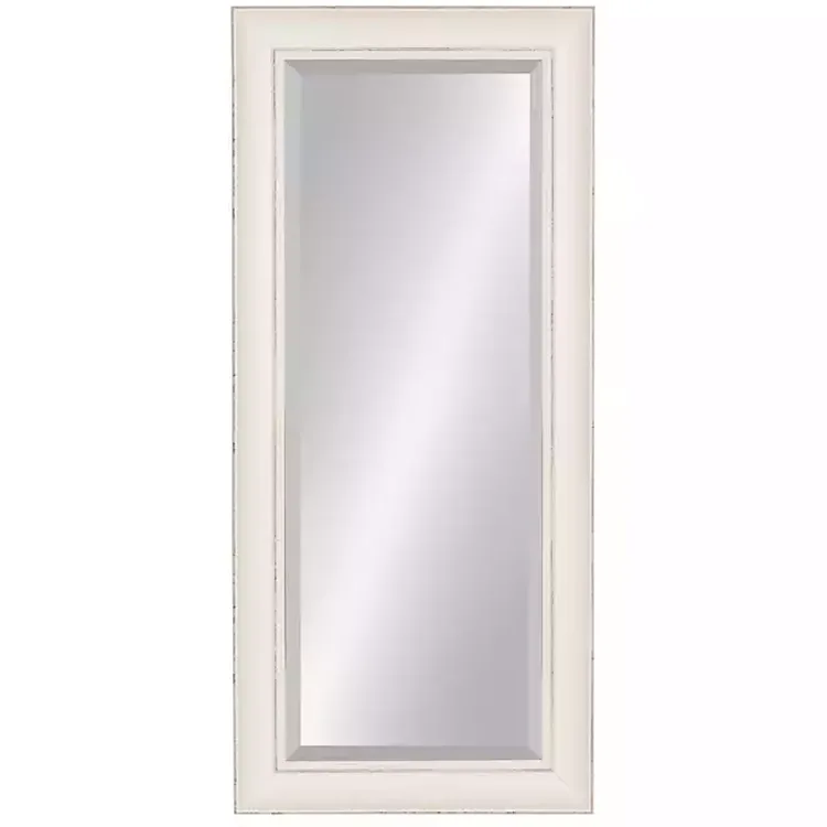 Decorative Mirrors-Kirklands Home Distressed White Maron Wall Mirror