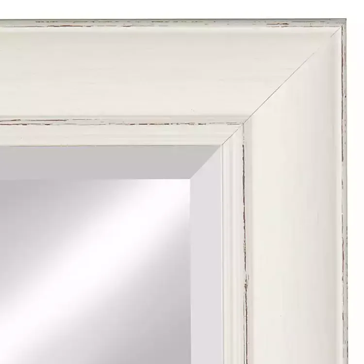 Decorative Mirrors-Kirklands Home Distressed White Maron Wall Mirror