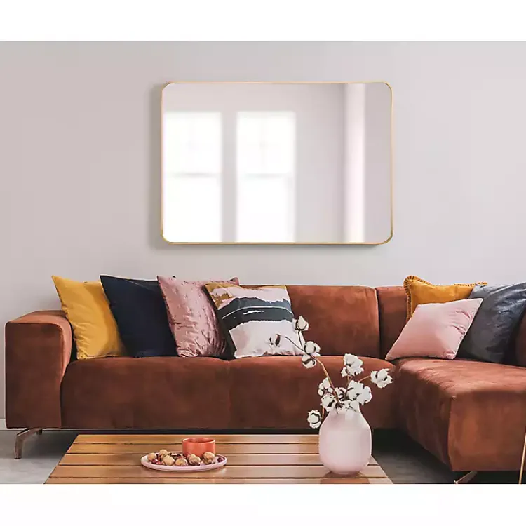 Decorative Mirrors-Kirklands Home Brushed Gold Sada Wall Mirror