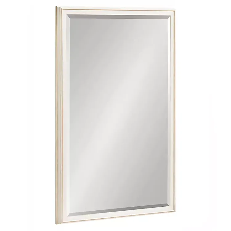Decorative Mirrors-Kirklands Home White Oakhurst Rectangle Wall Mirror, 30 in.