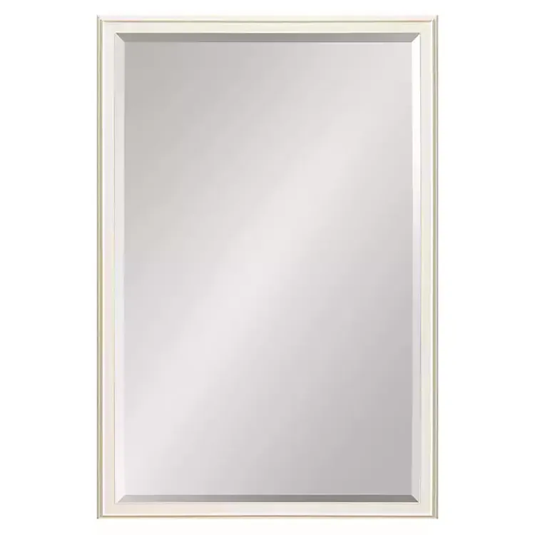 Decorative Mirrors-Kirklands Home White Oakhurst Rectangle Wall Mirror, 30 in.