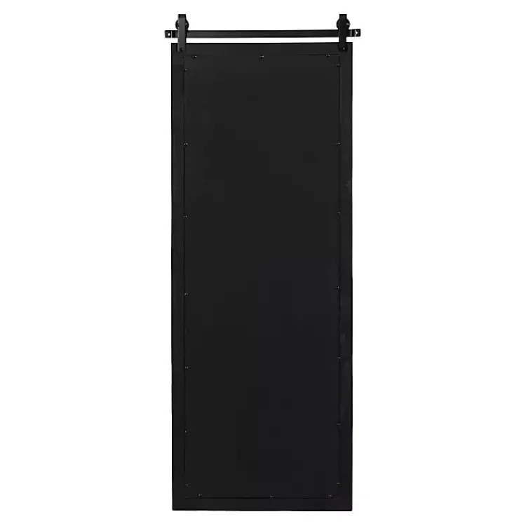 Decorative Mirrors-Kirklands Home Rustic Walnut Barn Door Wall Mirror