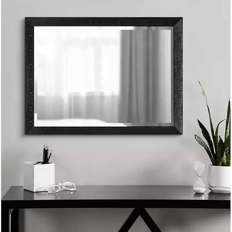 Decorative Mirrors-Kirklands Home Black Reyna Rectangle Wall Mirror