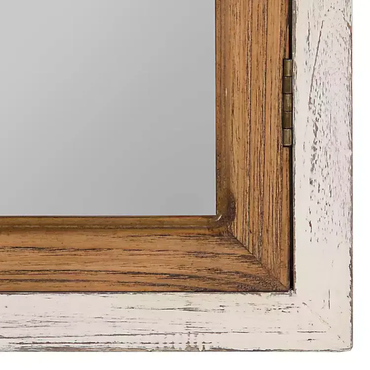 Decorative Mirrors-Kirklands Home Natural Arched Pane Doors Wall Mirror