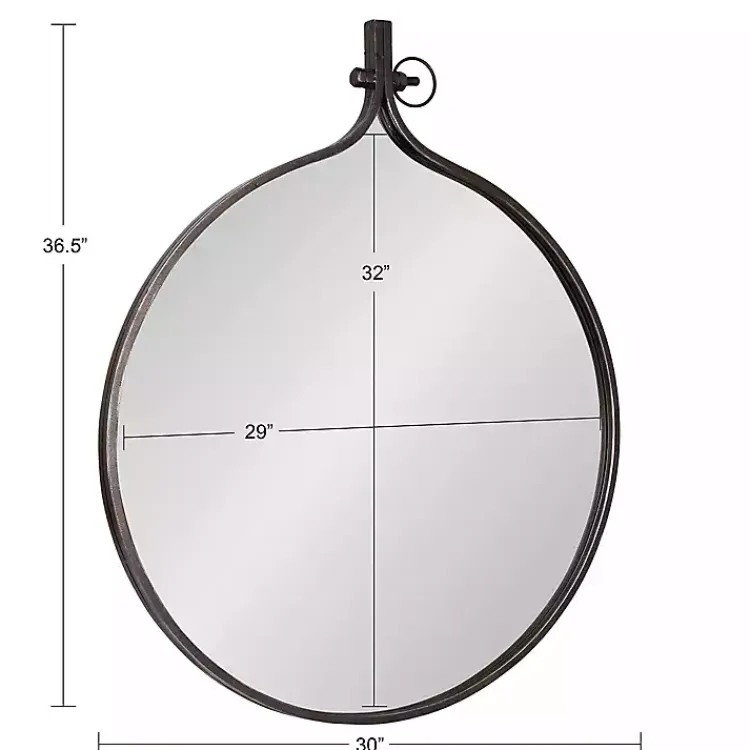 Decorative Mirrors-Kirklands Home Bronze Metal Antique Round Wall Mirror