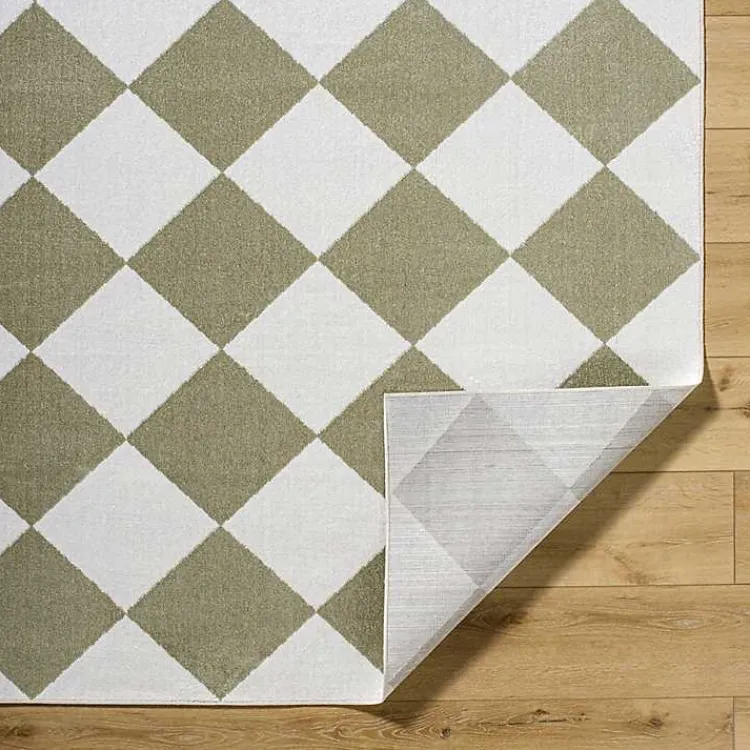 Area Rugs-Kirklands Home Warm Gray Checkered Area Rug, 5x7