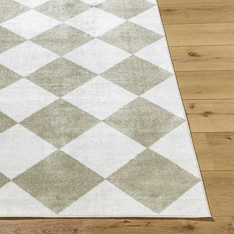Area Rugs-Kirklands Home Warm Gray Checkered Area Rug, 5x7