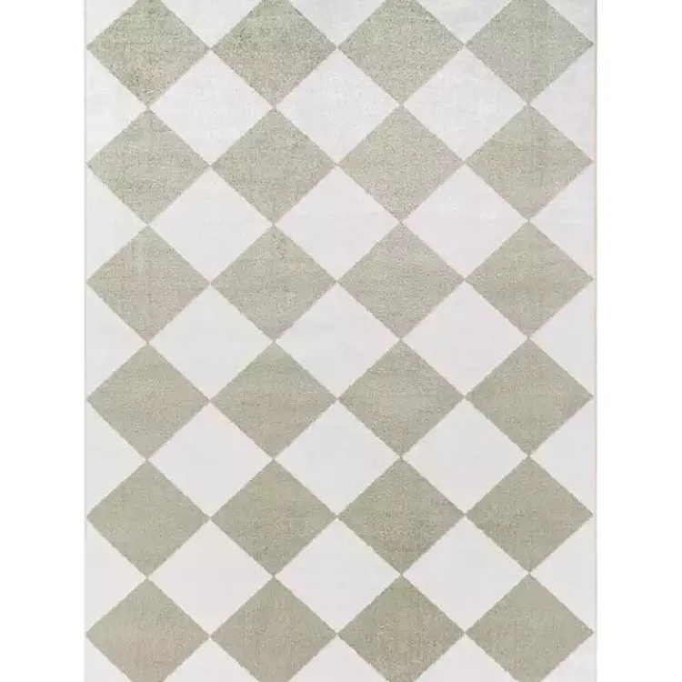 Area Rugs-Kirklands Home Warm Gray Checkered Area Rug, 6x9