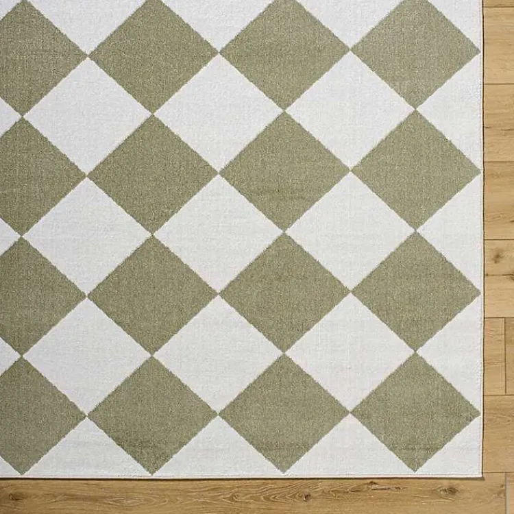 Area Rugs-Kirklands Home Warm Gray Checkered Area Rug, 6x9