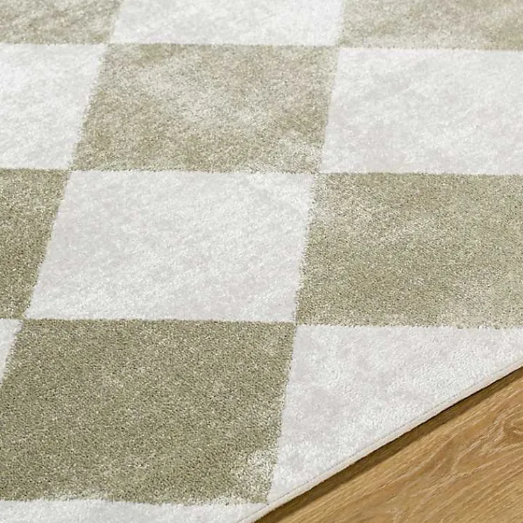 Area Rugs-Kirklands Home Warm Gray Checkered Area Rug, 6x9