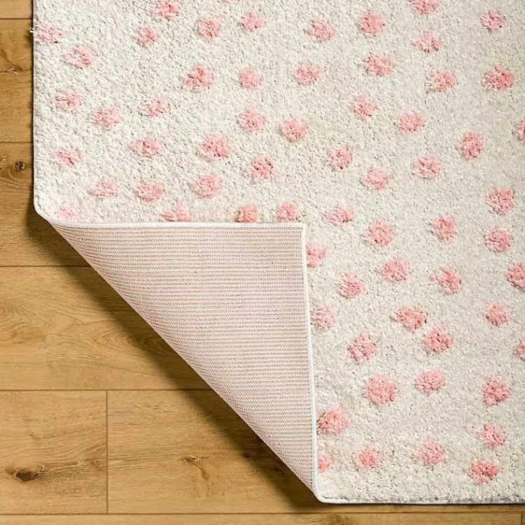 Area Rugs-Kirklands Home Plush Pink Dotted Area Rug, 5x7