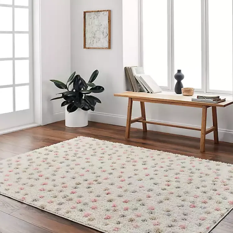 Area Rugs-Kirklands Home Plush Multicolor Dotted Area Rug, 5x7